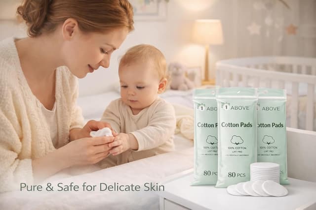 Thumbnail 6 de 1ABOVE 240-Pack Round Cotton Wool Pads (100% Pure Cotton) for Daily Facial Cleansing & Makeup Removal