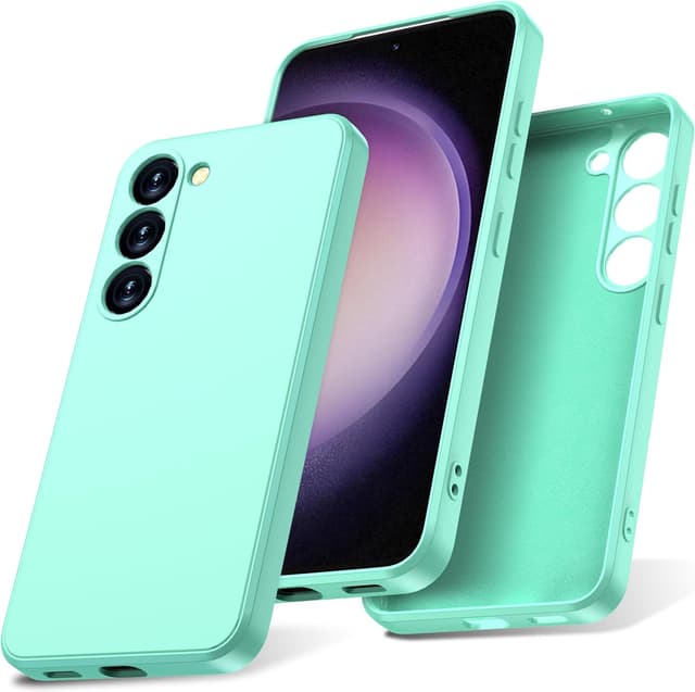 Detalle de Watana for Samsung Galaxy S23 5G Case in Liquid Silicone (Mint Green) — shockproof, dustproof full-body cover