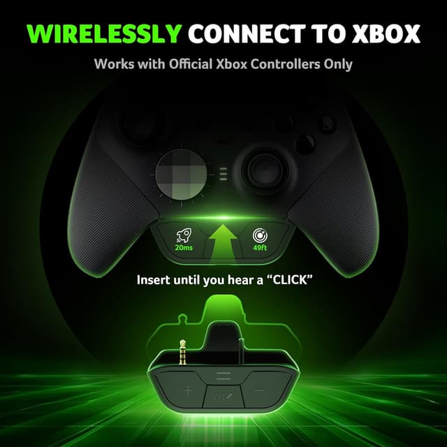 Detalle 2 de Acer Wireless Gaming Headset for Xbox Series X|S & Xbox One (Bluetooth 5.4, Noise-Canceling Mic, 40H Battery) – Black Green