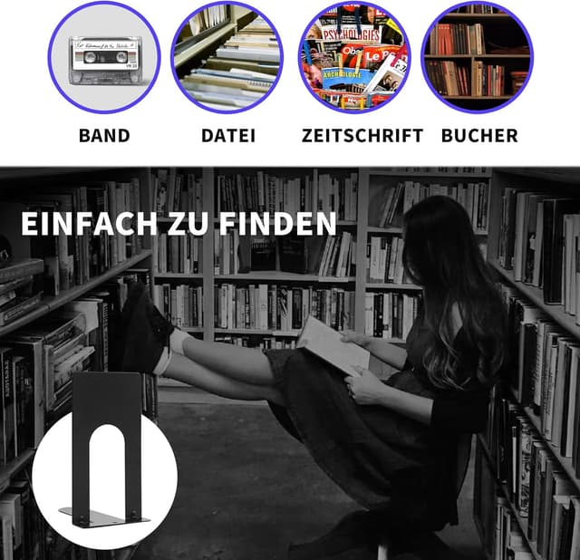 Detalle 2 de HAOYULUO Fermalibri in metallo 12 pezzi