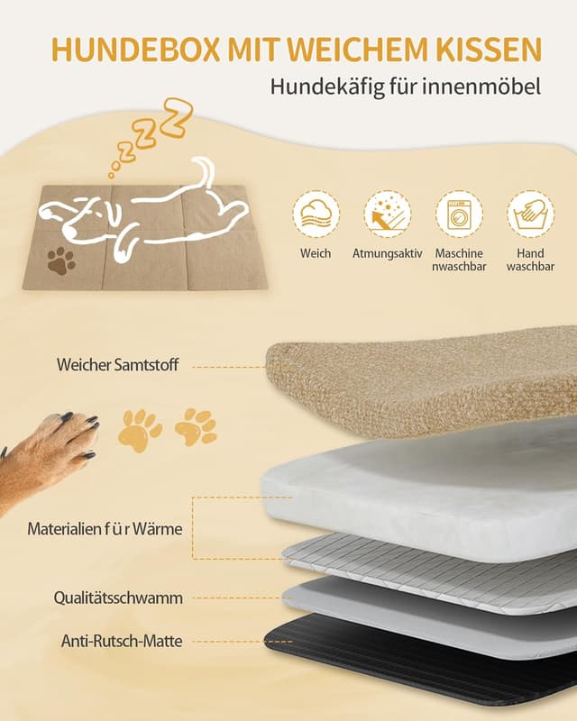 Thumbnail 3 de Hzuaneri DFC87801B Hundekäfig 108 x 66 x 77 cm