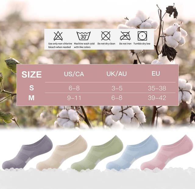 Thumbnail 6 de BUDERMMY Trainer Socks for Women – No-show ankle socks (5 pairs), non-slip cotton sports & casual