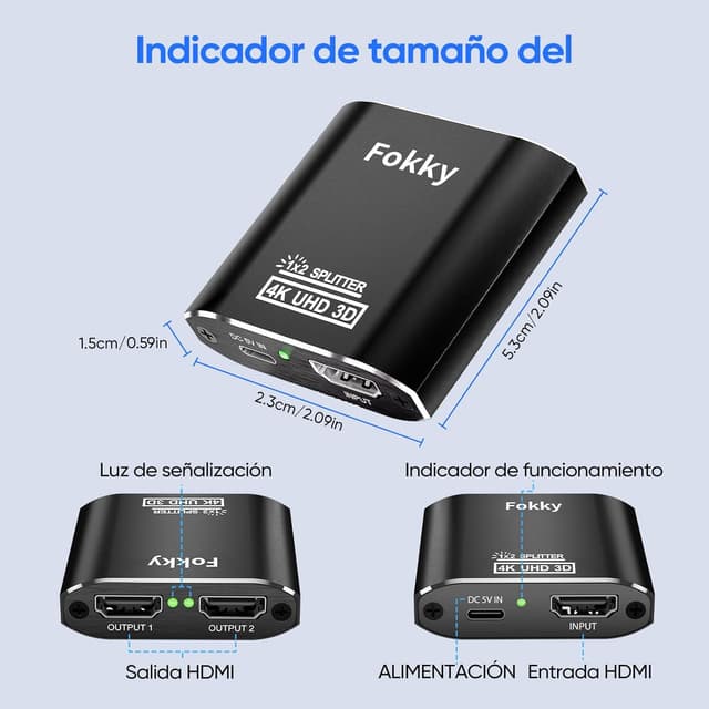 Thumbnail 6 de Aluminio Splitter HDMI 1x2 4K