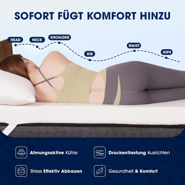 Detalle 1 de DOPEDIO Memory Foam Topper 7,5 cm 180x200