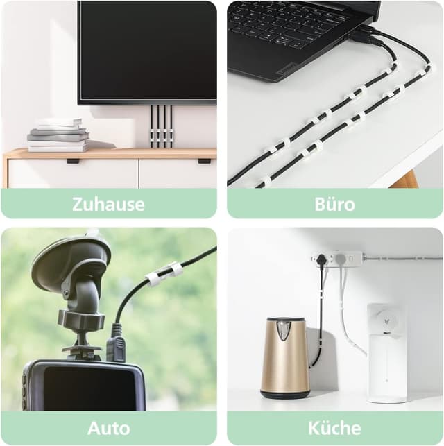 Thumbnail 4 de AGPTEK 30PCS Clips Câbles adhésifs 0,7 cm