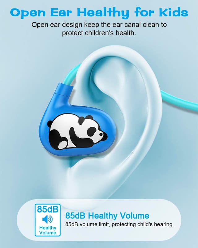 Detalle 2 de BANIGIPA Kids Headphones (Open Ear) Bluetooth 5.4 with Mic, 13g Ultra-Light, 10H Playtime