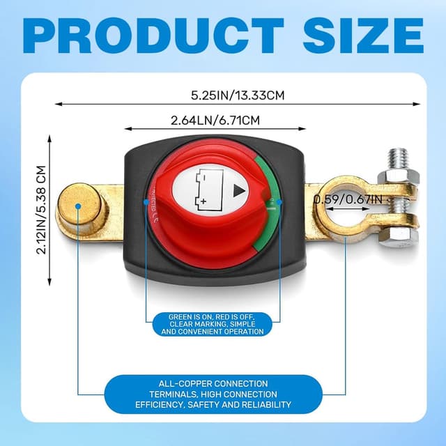Detalle 2 de Batteriehauptschalter 12V-48V wasserdicht