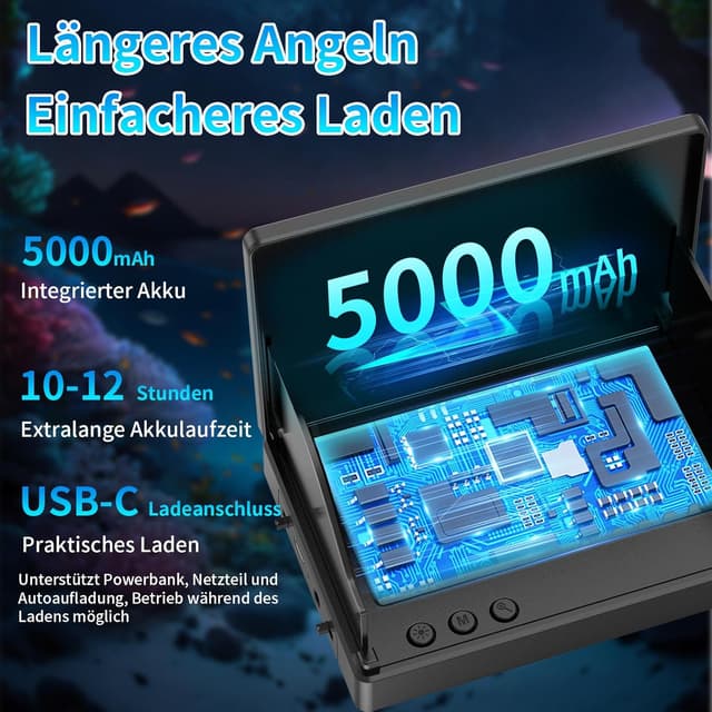 Thumbnail 4 de TMACTIME Fischfinder 1080P HD Echolot IP68