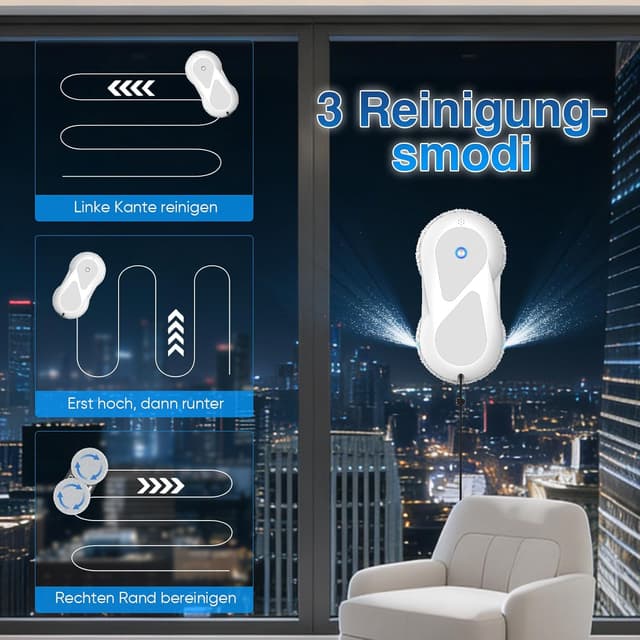 Detalle de Fensterputzroboter 5600Pa mit Sprühfunktion