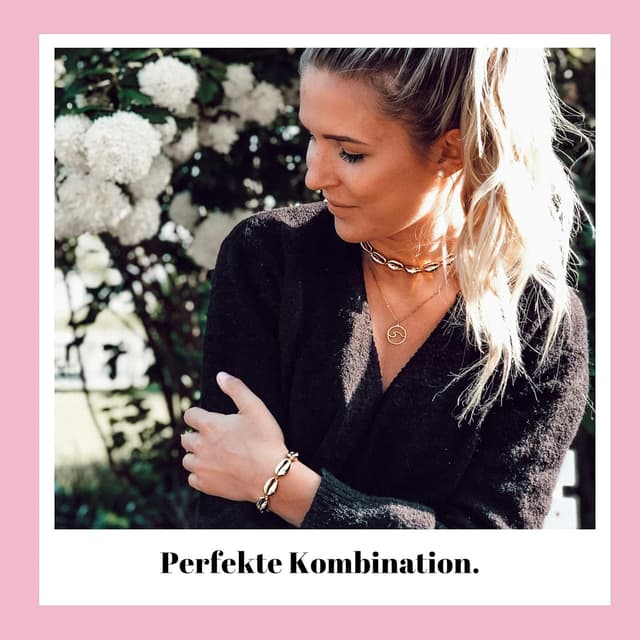 Detalle de GD GOOD.designs bracciale conchiglia regolabile da uomo, doratura 18K