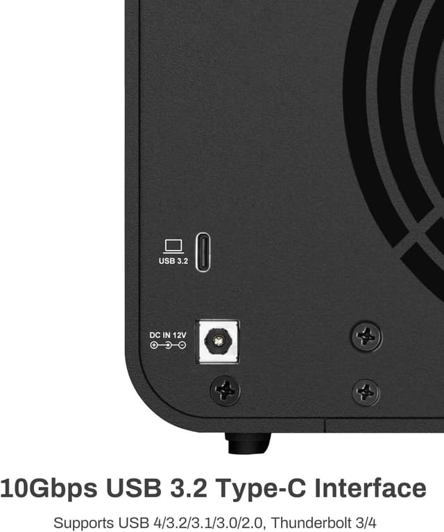 Detalle de TERRAMASTER D4-320 box USB 3.2 10 Gbps