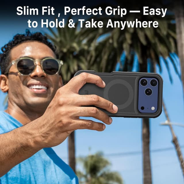 Detalle 2 de M MYBAT PRO for iPhone 17 Pro Max Rugged Magnetic Case (Black) with Magsafe Compatibility