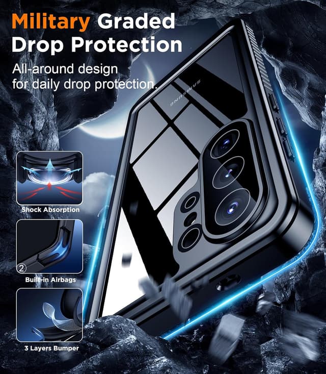 Detalle de Temdan Waterproof Case for Samsung Galaxy S26 Ultra (6.9-inch) — IP68 Rugged Full-Body Protection with Built-in Screen & Lens Covers