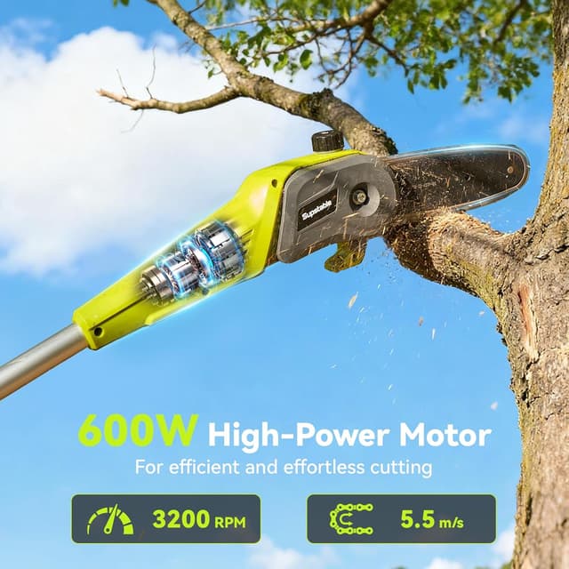 Detalle 2 de Supstable 10-inch Cordless Pole Saw for Trees and Branches