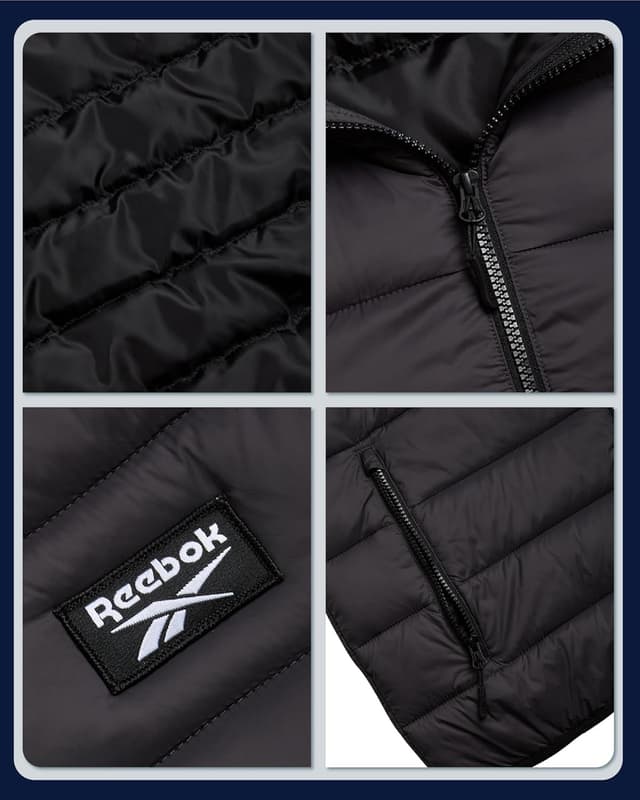 Detalle de Reebok Mens Puffer Jacket lightweight insulated coat