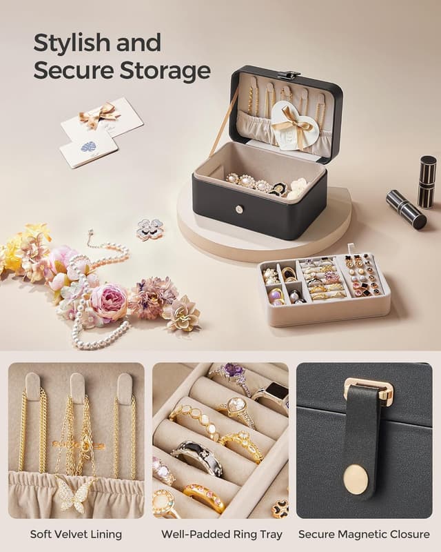 Detalle 2 de SONGMICS GISELLA travel jewellery box 11.6 cm