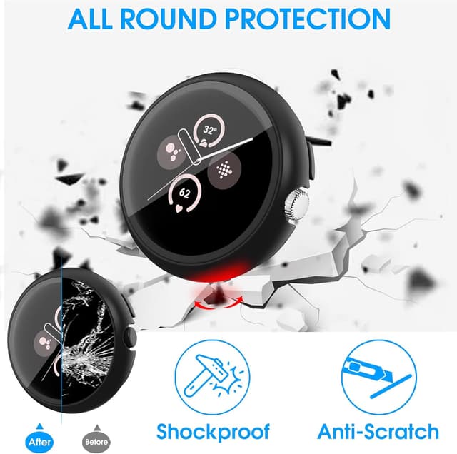 Detalle de Tiorecime 10 Pack Case for Google Pixel Watch 3 45mm with Tempered Glass Screen Protector