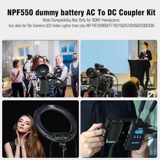 Detalle 2 de F1TP NP-F550 Dummy Battery Adapter for Sony cameras
