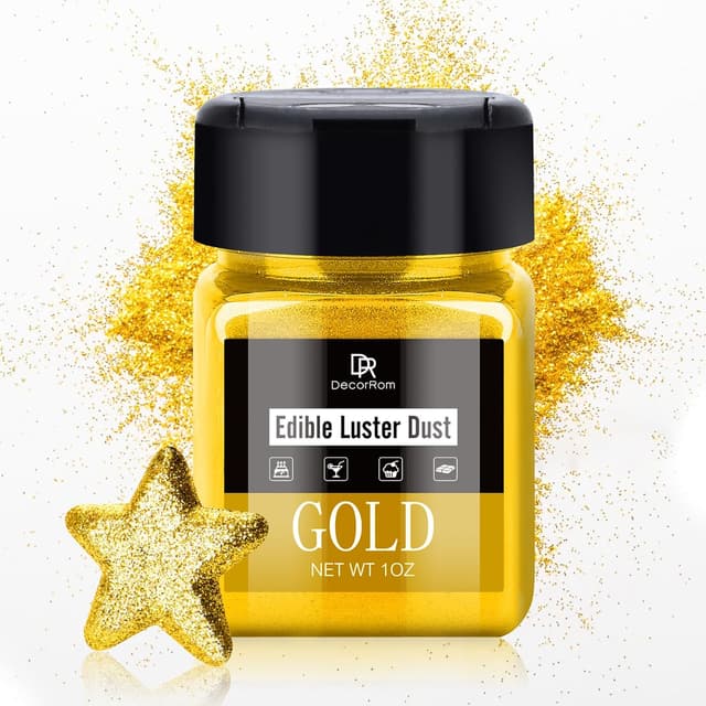 Detalle de Essbarer Glitzerstaub (Gold) – 30 g für Getränke, Kuchen & Deko