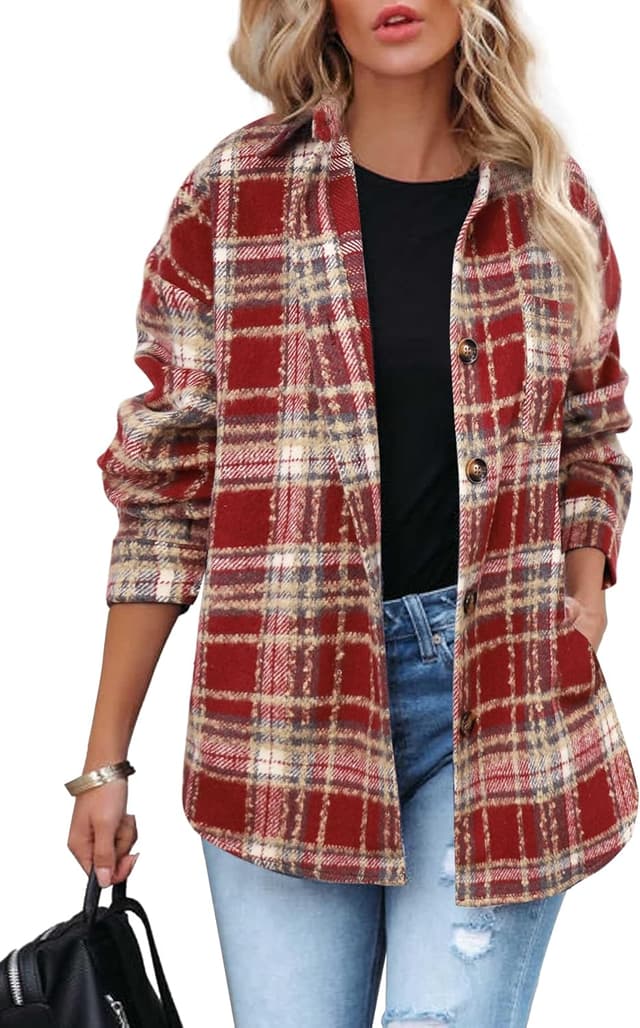 Thumbnail 5 de Beaully Women's Plaid Shacket Jacket 2025