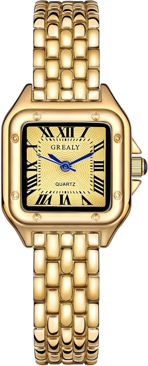 Detalle de AOOSU Orologio da donna piccolo analogico al quarzo con cinturino in acciaio e cassa rettangolare