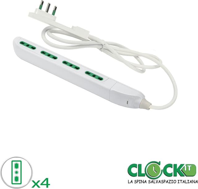 Detalle de Multipresa FANTON 47404 SLIM da 1,5 metri con 4 prese bipasso