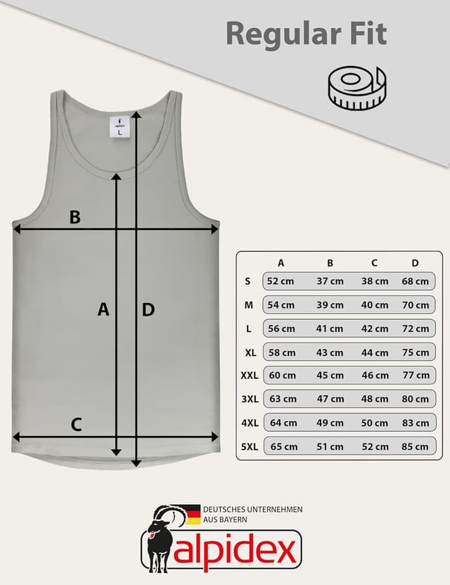 Thumbnail 6 de ALPIDEX Herren Classic Unterhemd 5er-Set – Tanktop aus 100% Baumwolle (Feinripp)