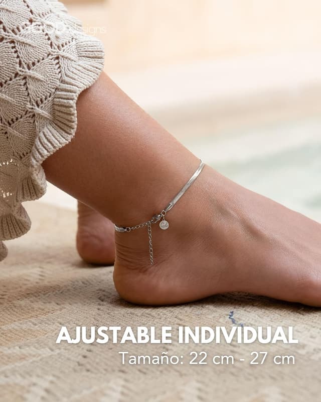 Detalle 2 de GD GOOD.designs Tobillera serpiente 3 mm 18k