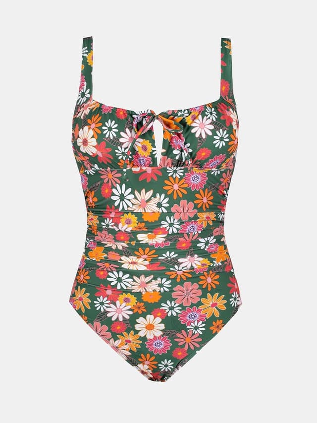 Detalle de CUPSHE Costume da bagno intero donna con scollo quadrato dietro ritagliato, coulisse e gancio posteriore