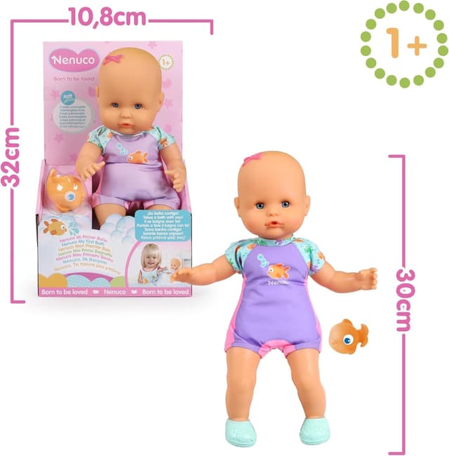 Detalle 2 de Nenuco - Mi Primer Baño 🛁 Muñeco Sumergible para Diversión Acuática