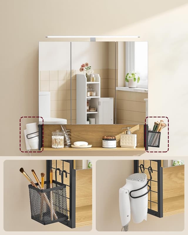 Thumbnail 5 de VASAGLE BBK124Y01 Armadietto bagno 14,5x70x70 cm