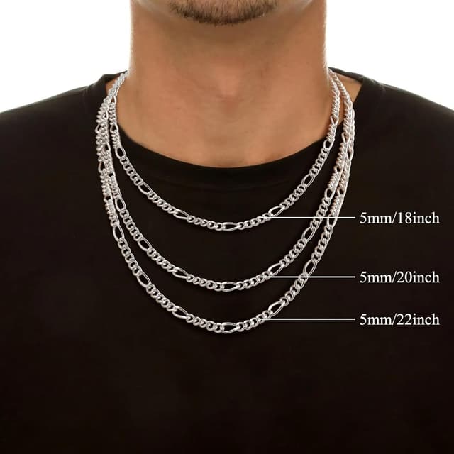 Detalle de MOROTOLE Sterling Silber Figaro Kette 5 mm