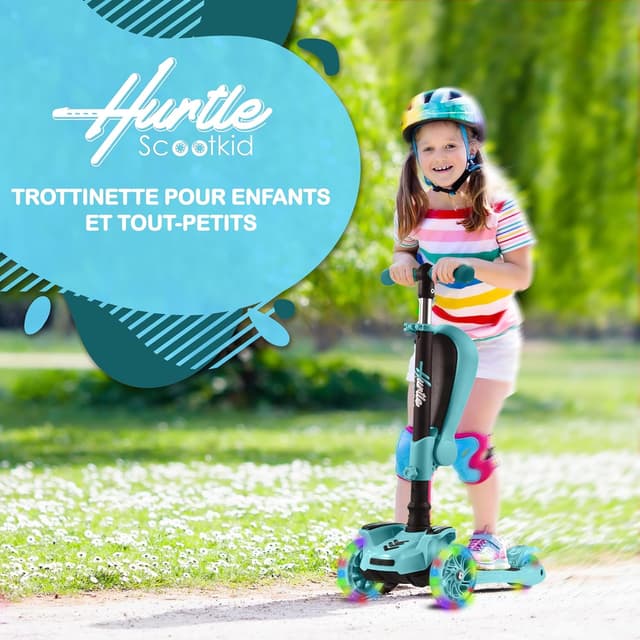 Thumbnail 1 de Hurtle Trottinette Enfant 2‑en‑1 LED 3 roues