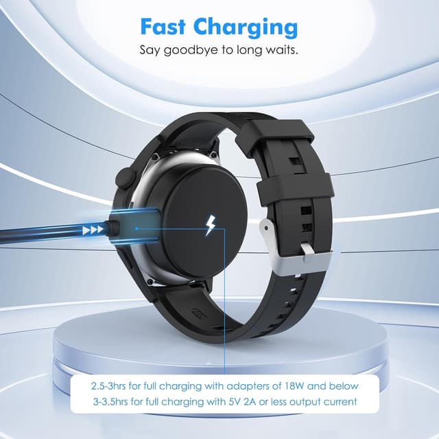 Detalle de Astorgos magnetic charger dock for Huawei Watch GT 6/5/4 and more (Standard & Pro models), with 100 cm cable — black