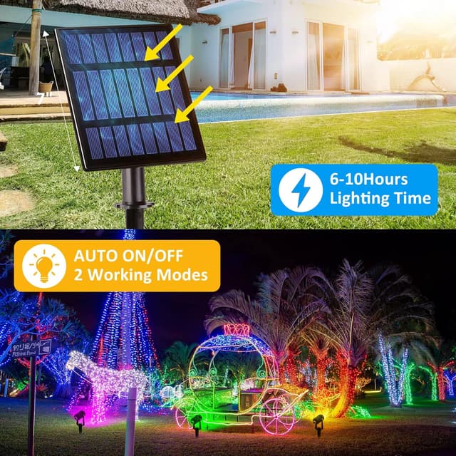 Detalle de NATPOW Solarstrahler für Außen Garten (RGB, 4 in 1) mit abnehmbarem 5-W-Solarpanel