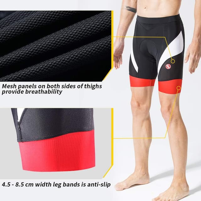 Thumbnail 2 de Souke Sports men’s 4D padded cycling shorts with moisture-wicking mesh panels