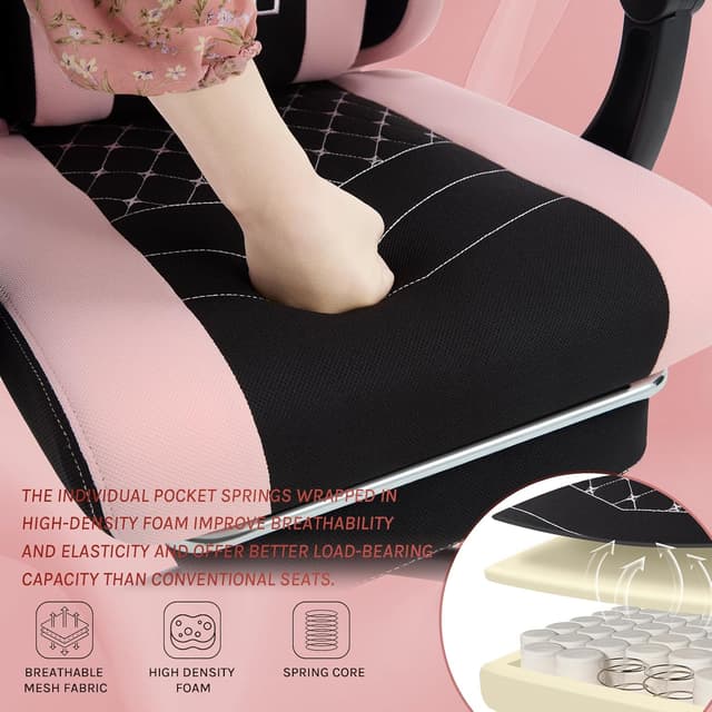 Detalle de WOLTU Gaming Stuhl mit Massagefunktion, 150 kg