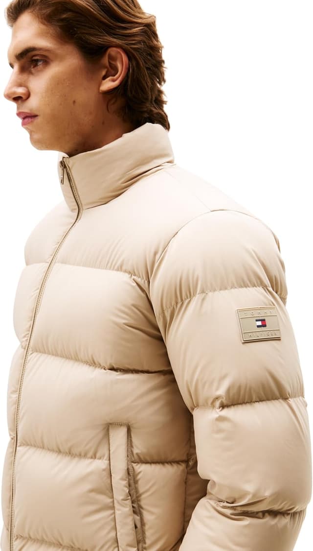 Detalle de Tommy Hilfiger Men’s Down Stand Puffer Jacket (MW0MW40615) – lightweight quilted warmth