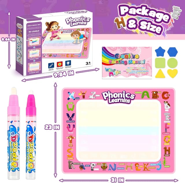 Thumbnail 4 de Grriopi Water Drawing Mat Gifts for 2-6 Year Old Girls