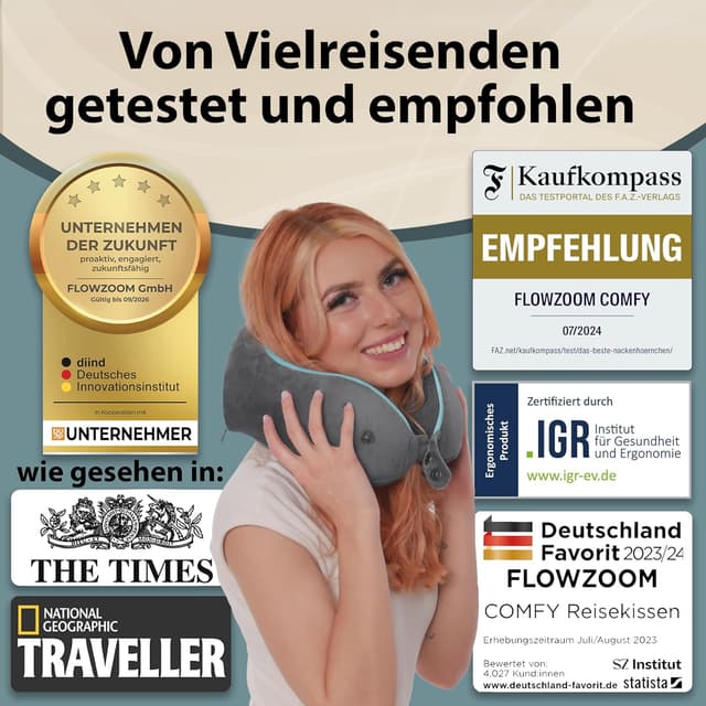 Detalle 2 de FLOWZOOM Comfy Nackenkissen 360° Stütze