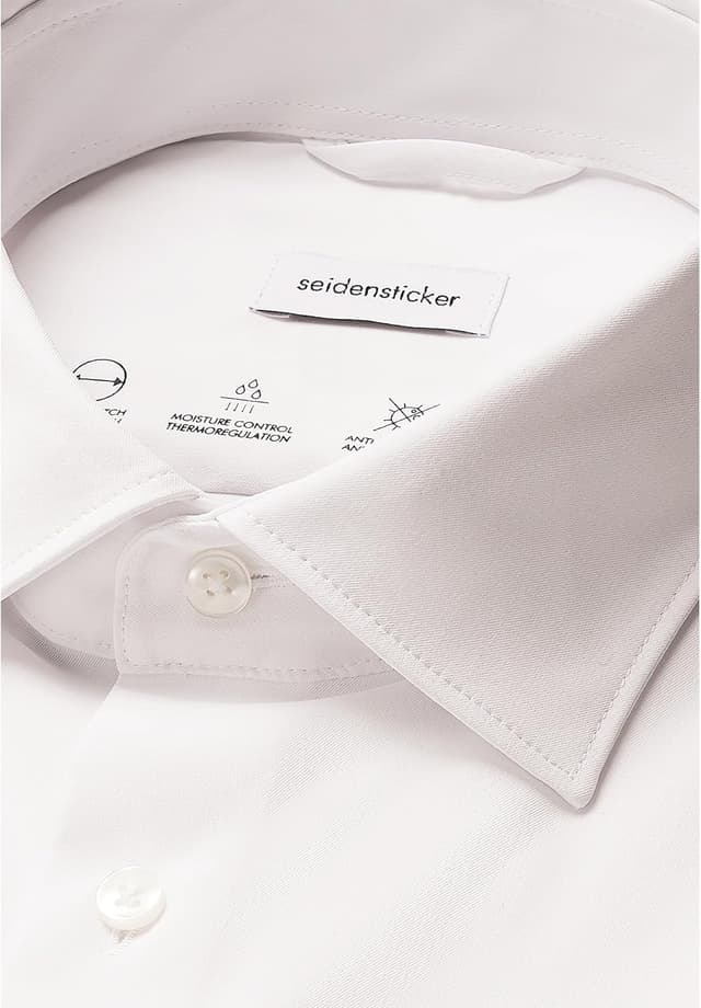 Detalle 2 de Seidensticker Herren Men Slim Longsleeve Cotton Hemd (1er Pack) – weißes Slim-Fit Langarmhemd