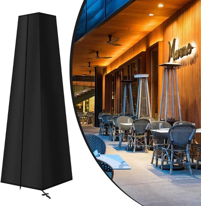 Detalle de AOOWU housse de chauffe-patio imperméable pour parasol chauffant rond (221 × 61 × 53 cm)