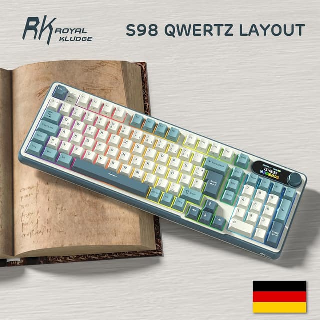 Thumbnail 6 de RK ROYAL KLUDGE S98 DE mechanische Tastatur mit Smart-Display & Knopf (98 Tasten, Hot-Swap, Top Mount, BT/2.4G/USB-C)