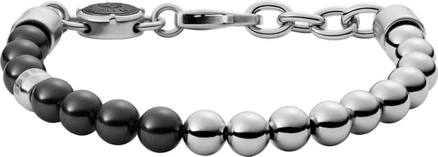 Detalle 2 de Diesel pulsera de hombre de cuentas semipreciosas en negro oscuro con cierre de langosta