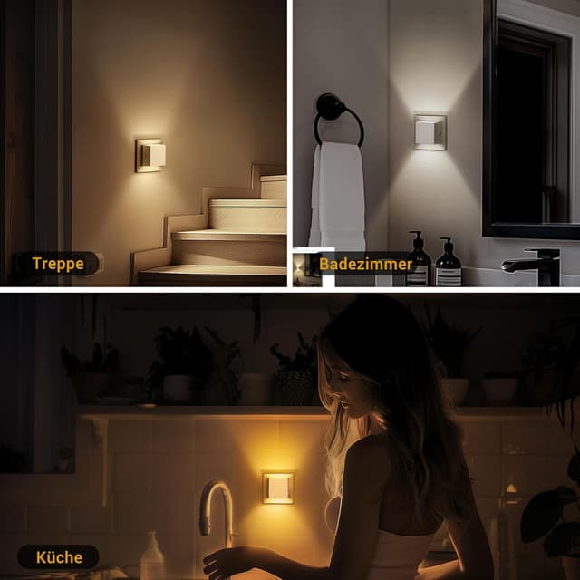 Detalle 1 de Nachtlicht-Steckdose Emeritpro 1 W mit Sensor