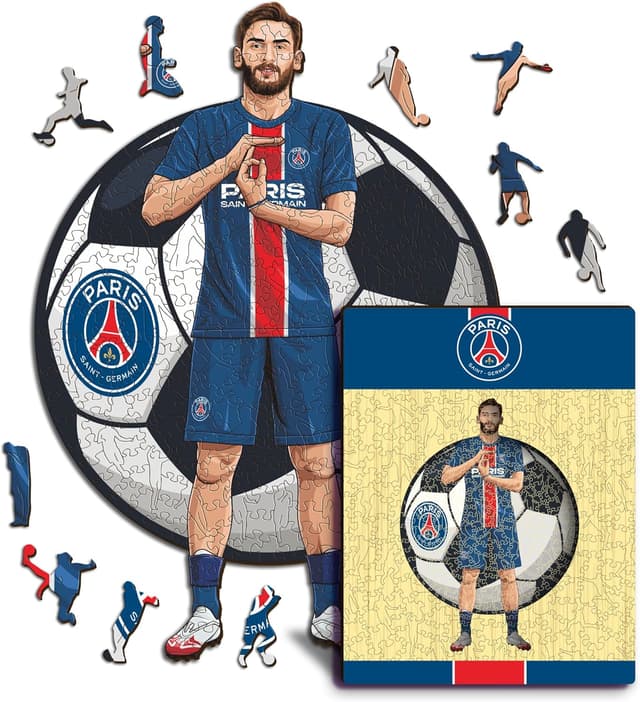 Detalle de Puzzle di legno Iconic Puzzles PSG con Kvaratskhelia, 270 pezzi, taglia M