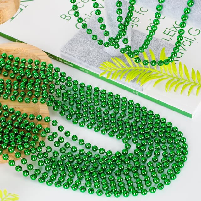 Detalle 2 de St Patrick's Day Green Bead Set 33in
