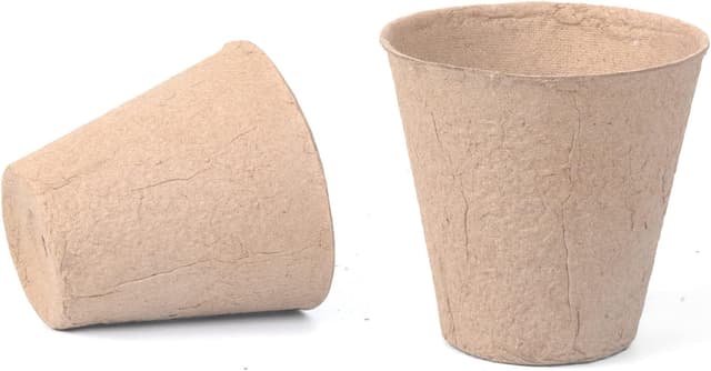 Detalle de Cymax 100 Pack 8cm Round Fibre Seed Starter Pots with 100 Plant Labels