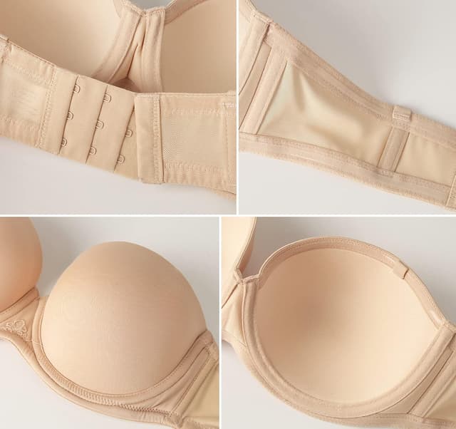 Detalle de DotVol Damen trägerloser BH mit Silikon, geformten Cups und ausziehbaren Trägern