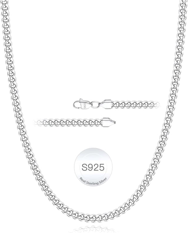 Detalle de Rajputana S925 Cuban chain necklace 20 inch